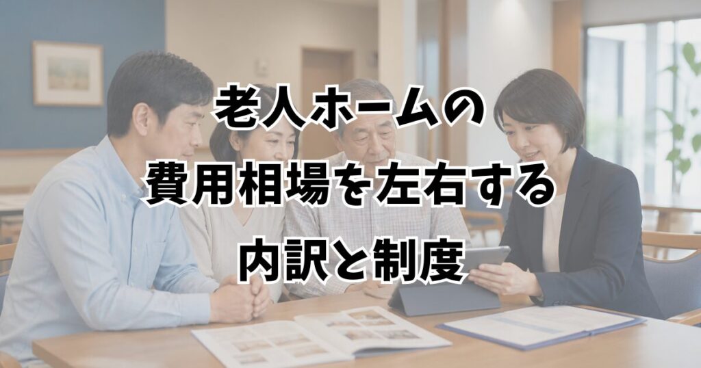 老人ホームの費用相場を左右する内訳と制度