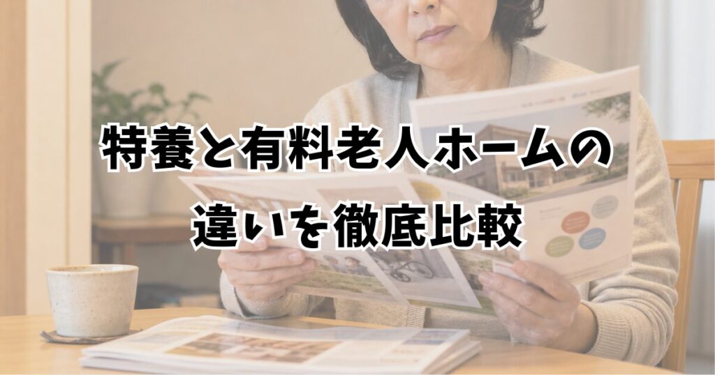 特養と有料老人ホームの違いを徹底比較