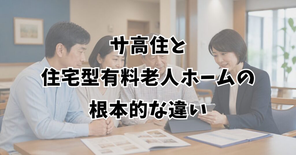 サ高住と住宅型有料老人ホームの根本的な違い