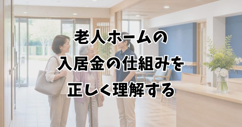 老人ホームの入居金の仕組みを正しく理解する