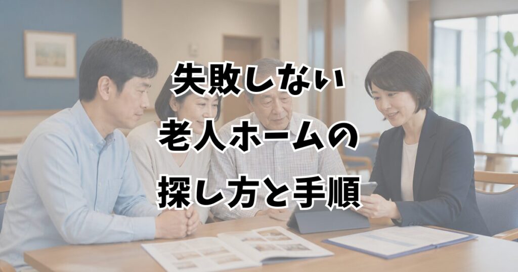 失敗しない老人ホームの探し方と手順