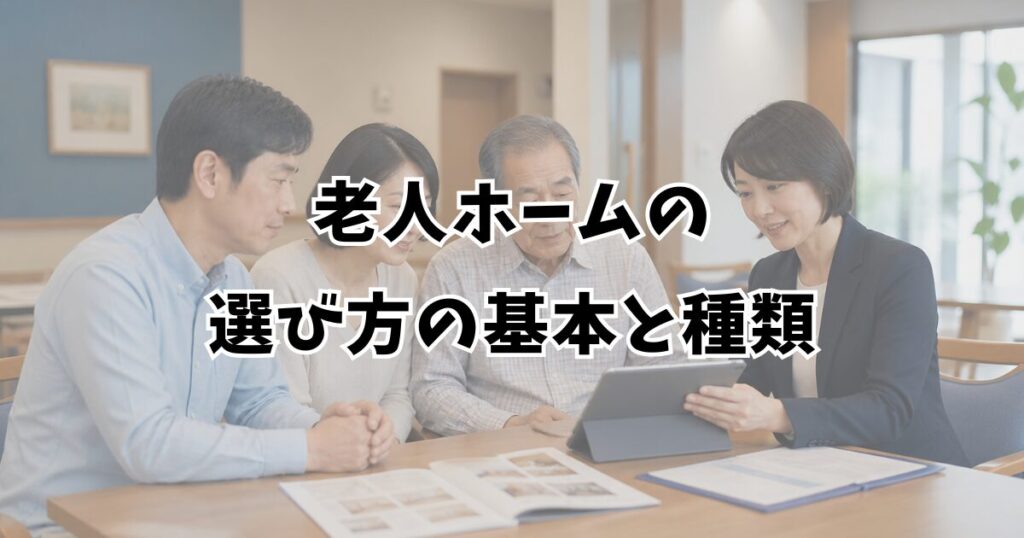 老人ホームの選び方の基本と種類