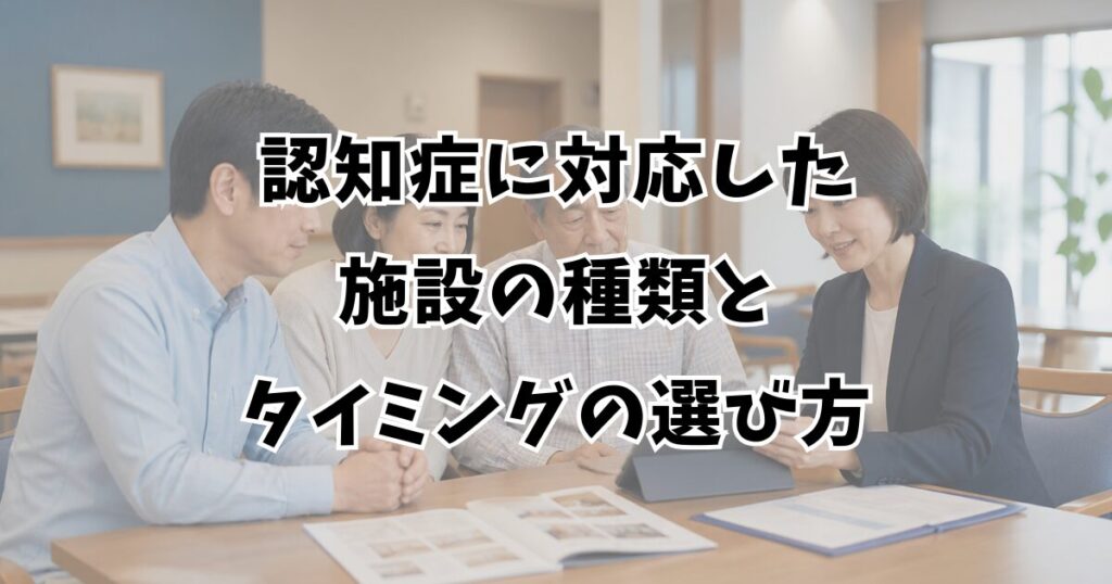 認知症に対応した施設の種類とタイミングの選び方