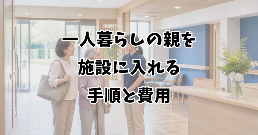 一人暮らしの親を施設に入れる手順と費用