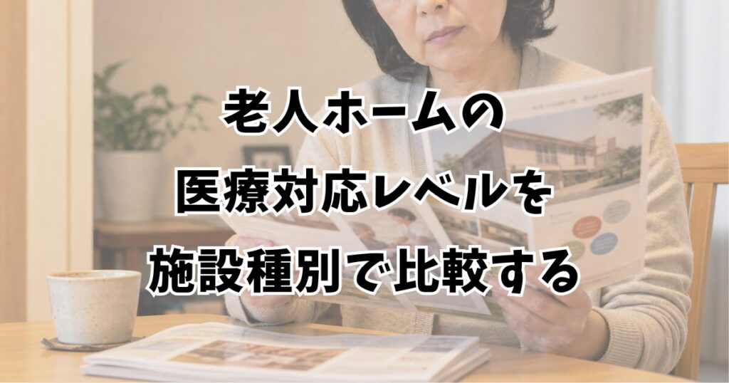 老人ホームの医療対応レベルを施設種別で比較する