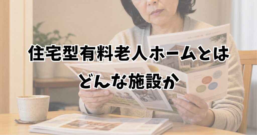 住宅型有料老人ホームとはどんな施設か