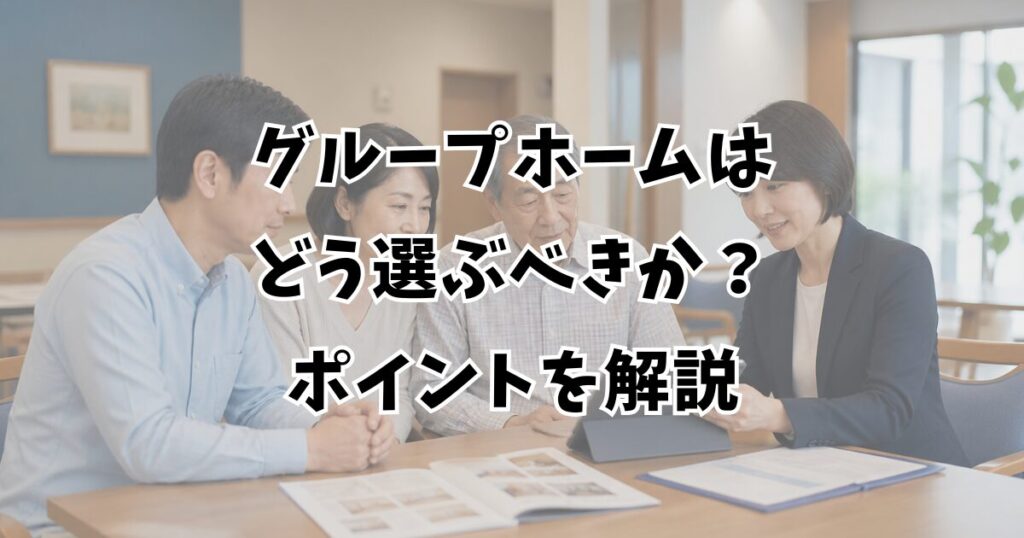 グループホームはどう選ぶべきか？ポイントを解説