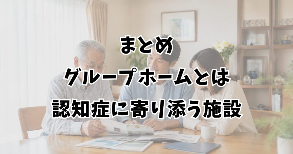 まとめ：グループホームとは認知症に寄り添う施設