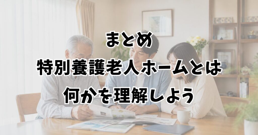 まとめ：特別養護老人ホームとは何かを理解しよう