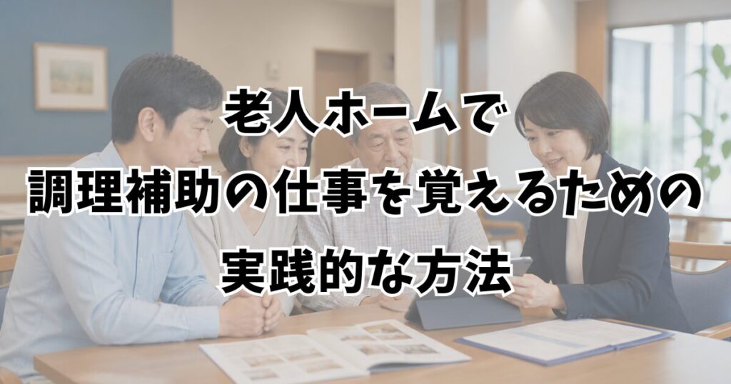 老人ホームで調理補助の仕事を覚えるための実践的な方法