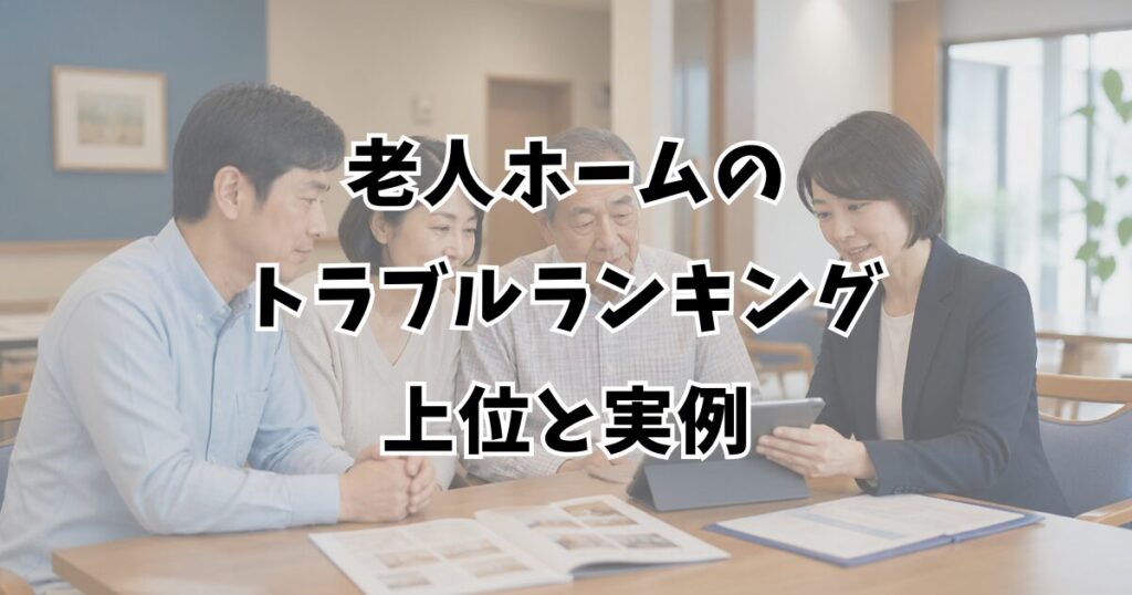 老人ホームのトラブルランキング上位と実例
