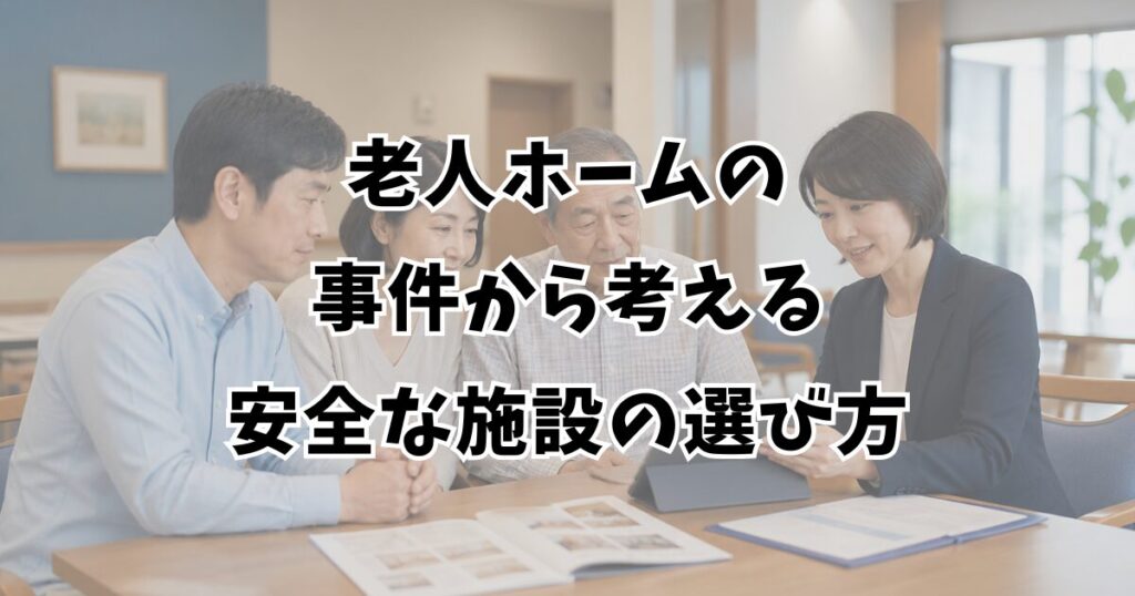 老人ホームの事件から考える安全な施設の選び方