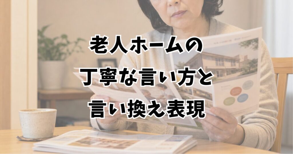 老人ホームの丁寧な言い方と言い換え表現