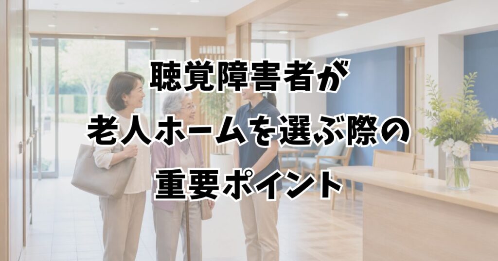 聴覚障害者が老人ホームを選ぶ際の重要ポイント