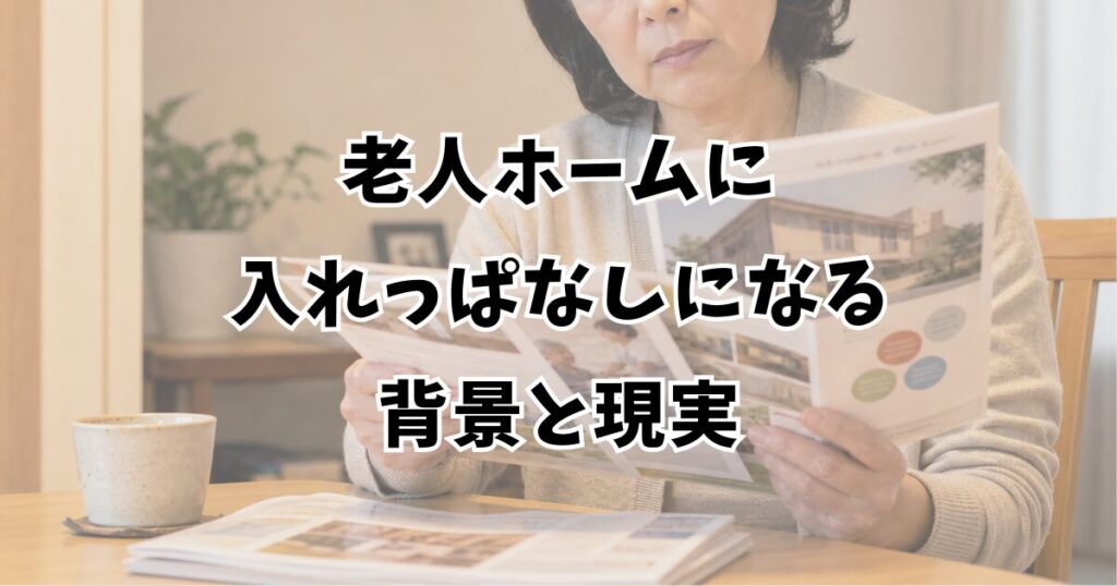 老人ホームに入れっぱなしになる背景と現実