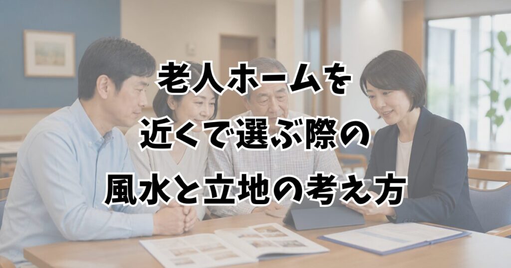 老人ホームを近くで選ぶ際の風水と立地の考え方