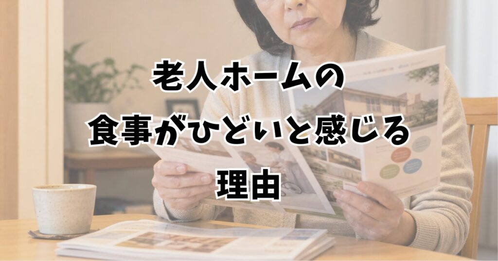 老人ホームの食事がひどいと感じる理由