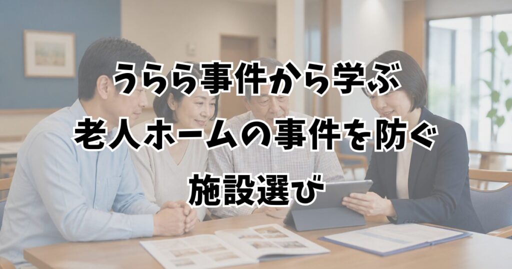 うらら事件から学ぶ老人ホームの事件を防ぐ施設選び