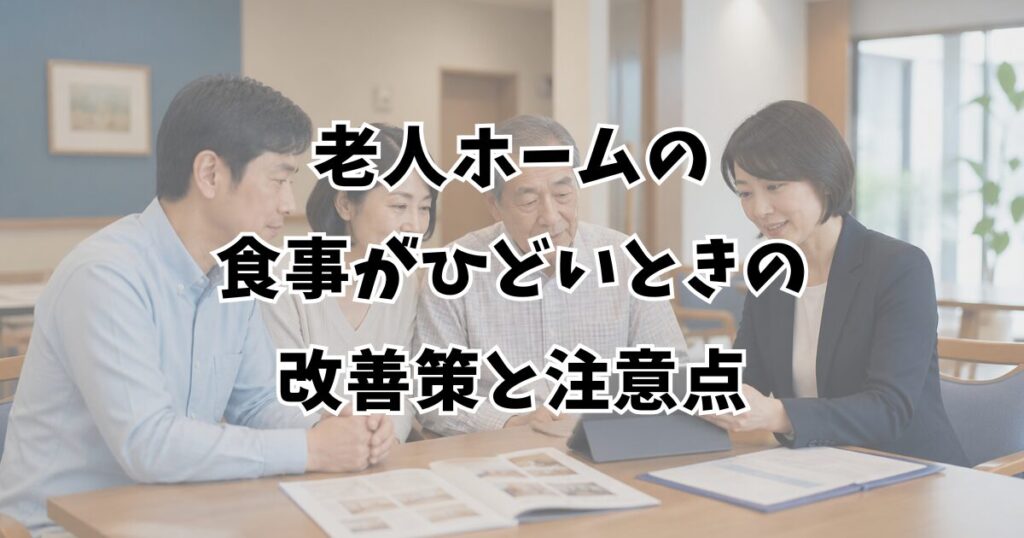 老人ホームの食事がひどいときの改善策と注意点