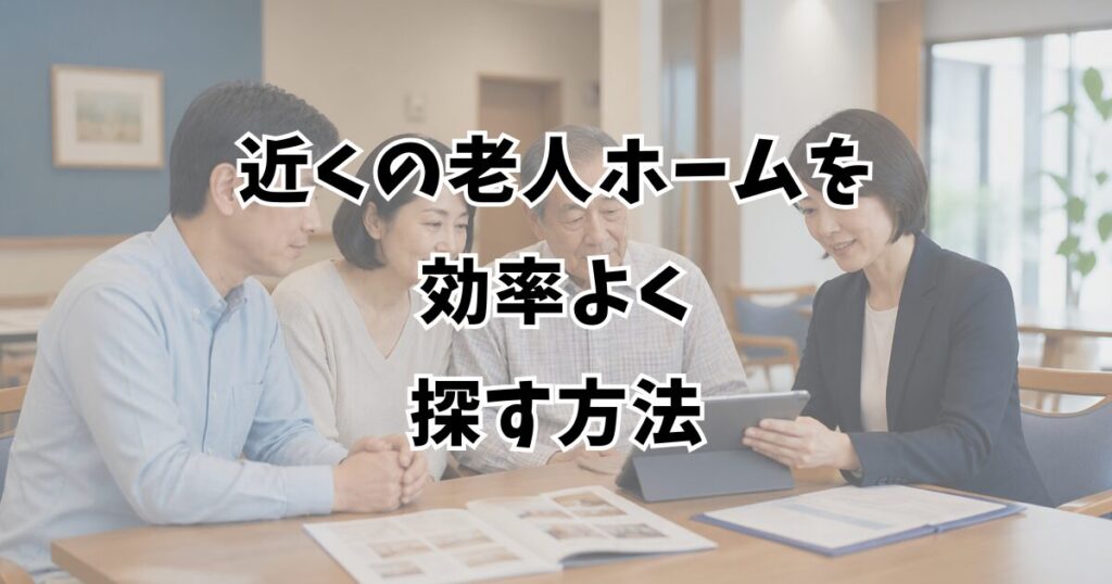 近くの老人ホームを効率よく探す方法