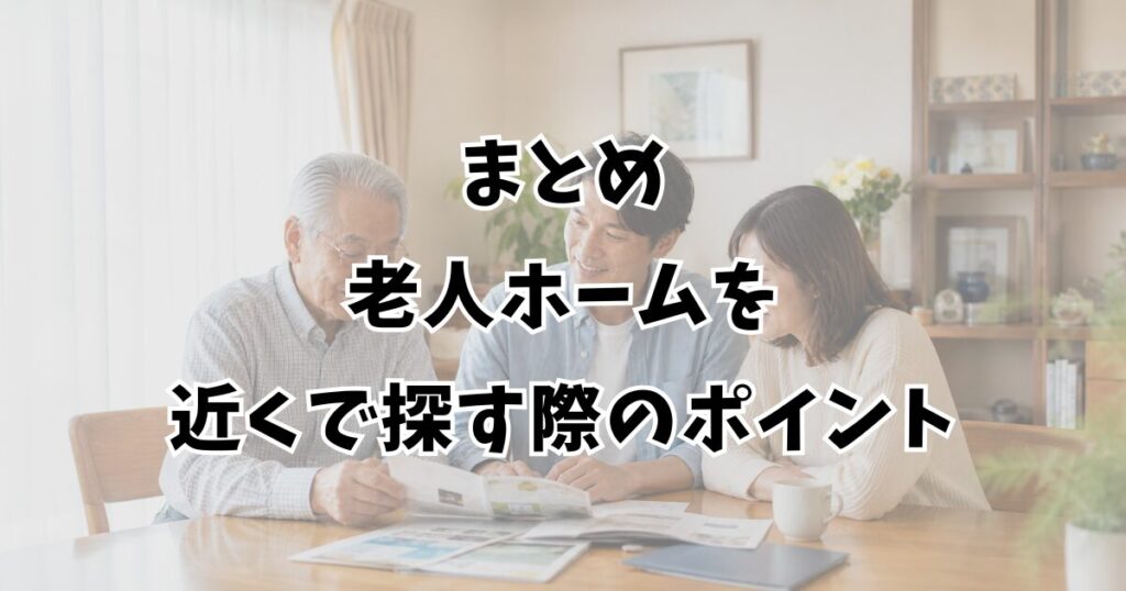 まとめ:老人ホームを近くで探す際のポイント