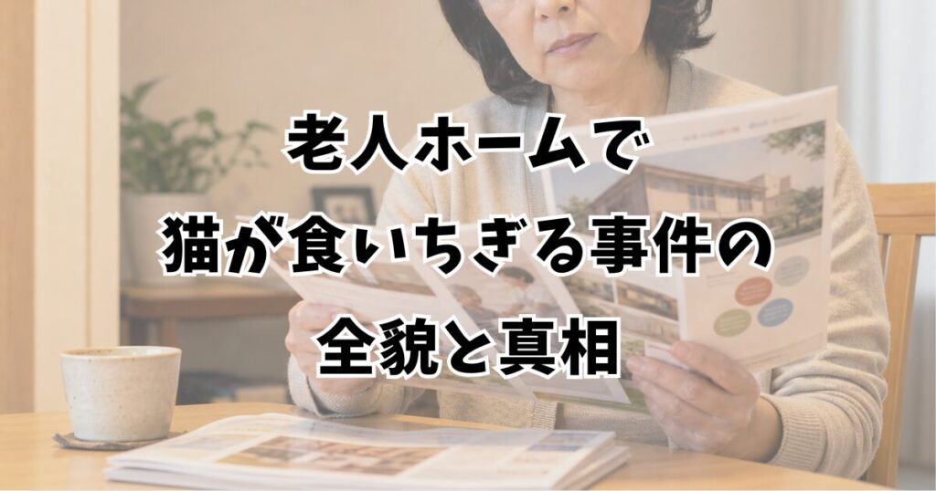 老人ホームで猫が食いちぎる事件の全貌と真相