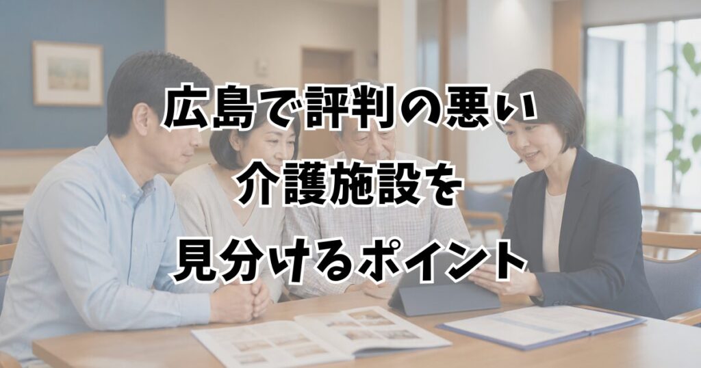 広島で評判の悪い介護施設を見分けるポイント