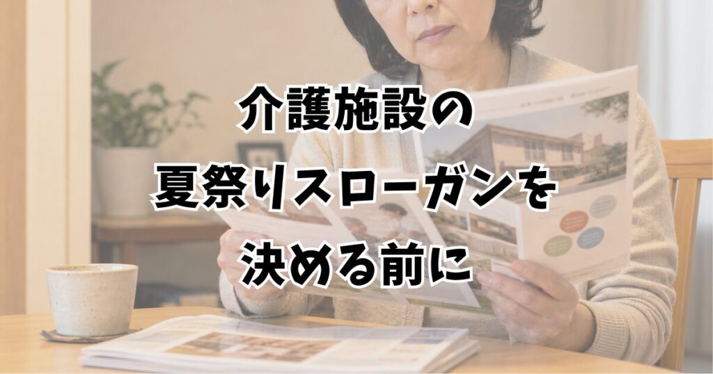 介護施設の夏祭りスローガンを決める前に