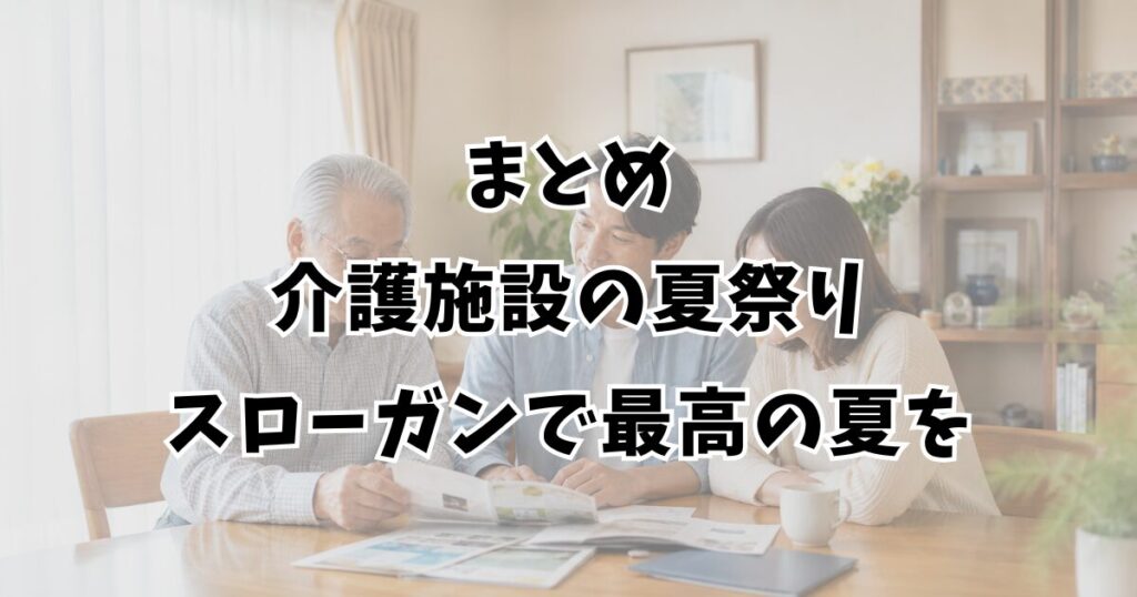 まとめ:介護施設の夏祭りスローガンで最高の夏を