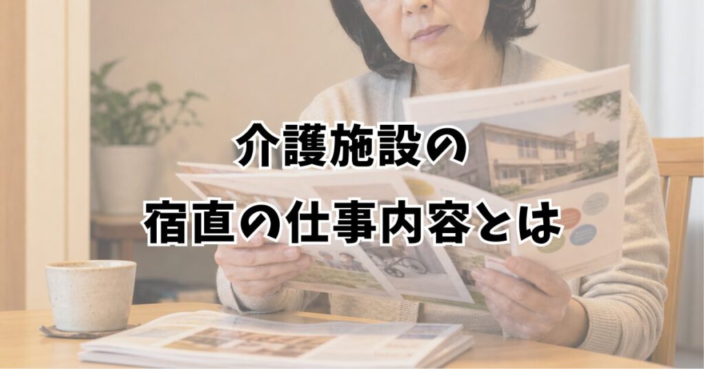 介護施設の宿直の仕事内容とは