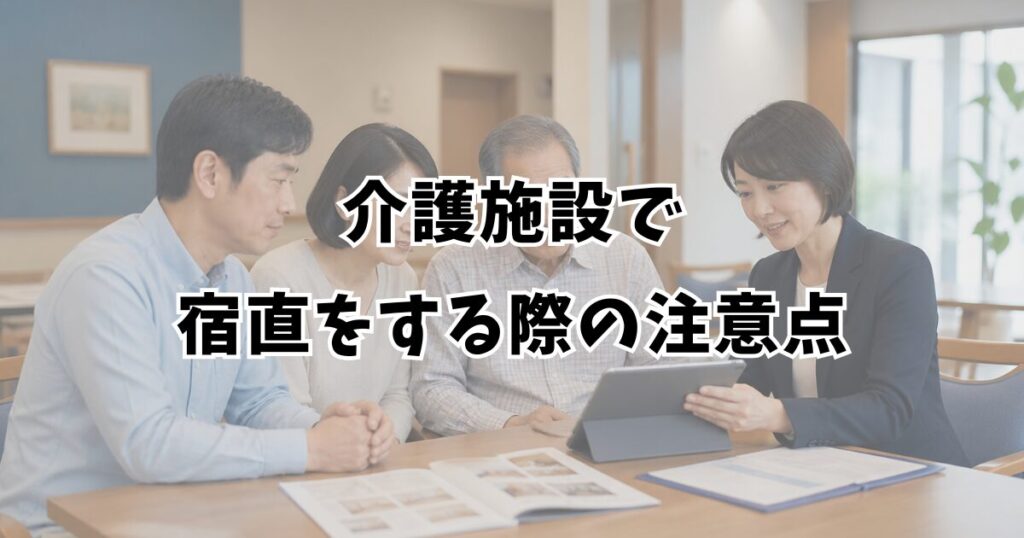 介護施設で宿直をする際の注意点