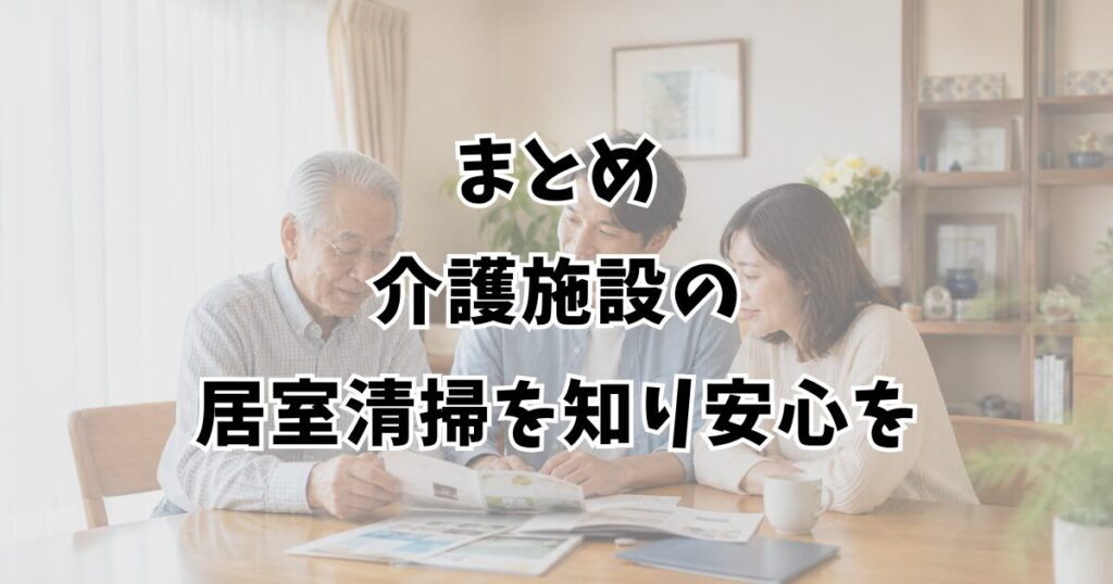 まとめ：介護施設の居室清掃を知り安心を