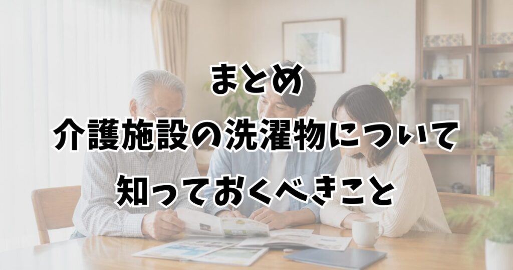 まとめ：介護施設の洗濯物について知っておくべきこと