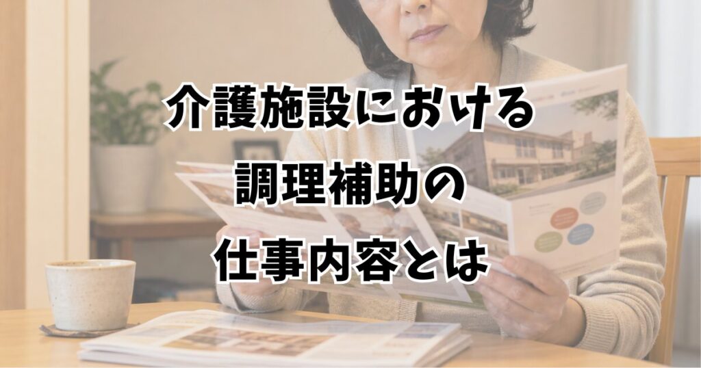 介護施設における調理補助の仕事内容とは