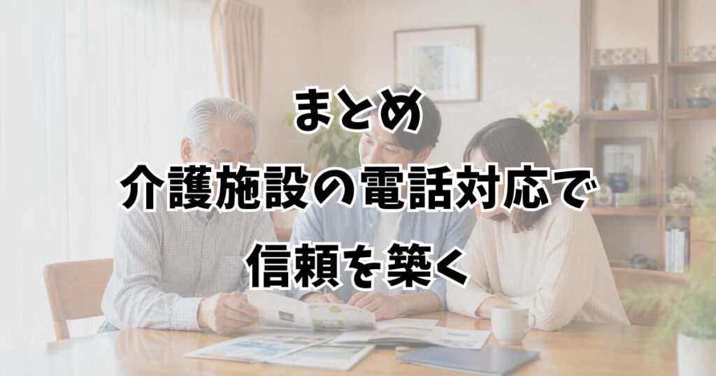 まとめ：介護施設の電話対応で信頼を築く