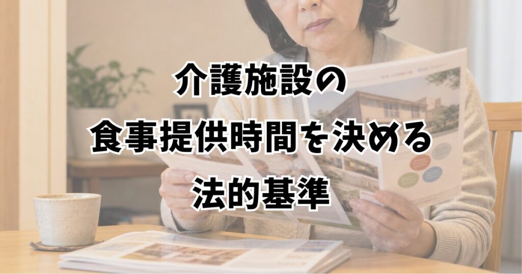 介護施設の食事提供時間を決める法的基準