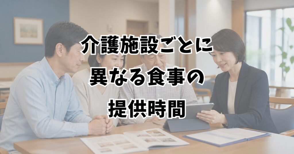 介護施設ごとに異なる食事の提供時間
