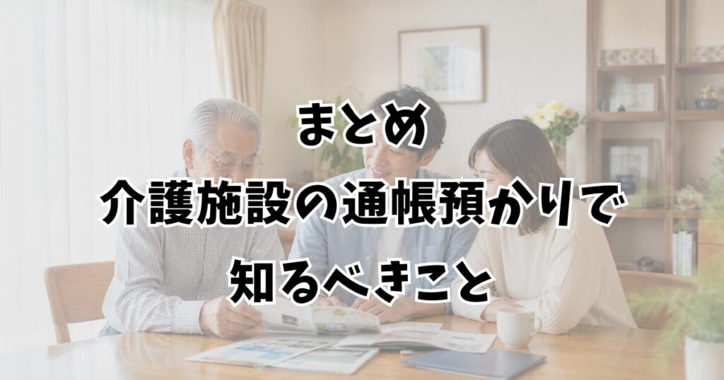 まとめ：介護施設の通帳預かりで知るべきこと