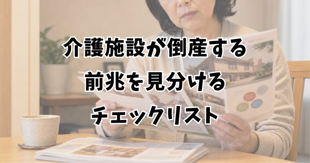介護施設が倒産する前兆を見分けるチェックリスト