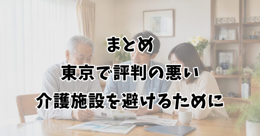 まとめ：東京で評判の悪い介護施設を避けるために