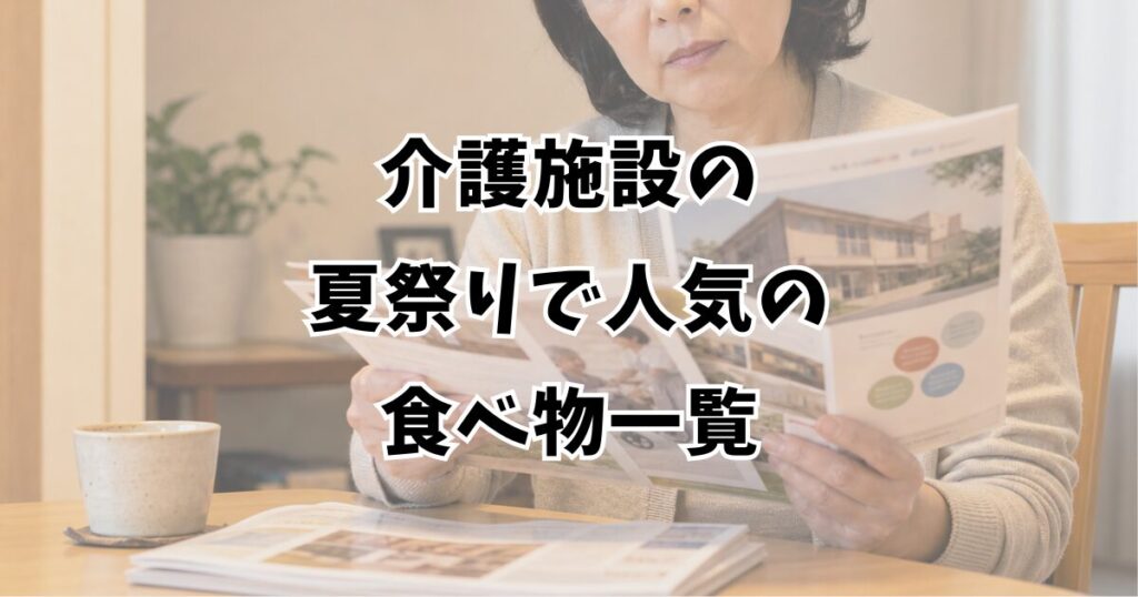 介護施設の夏祭りで人気の食べ物一覧