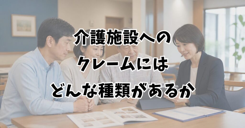 介護施設へのクレームにはどんな種類があるか