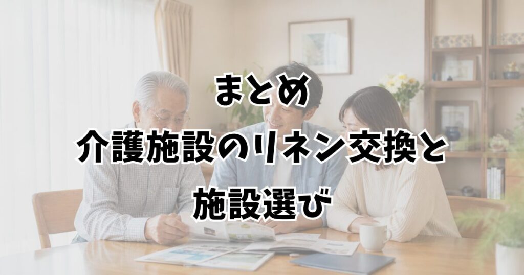 まとめ：介護施設のリネン交換と施設選び