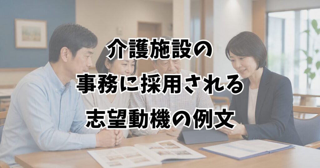 介護施設の事務に採用される志望動機の例文