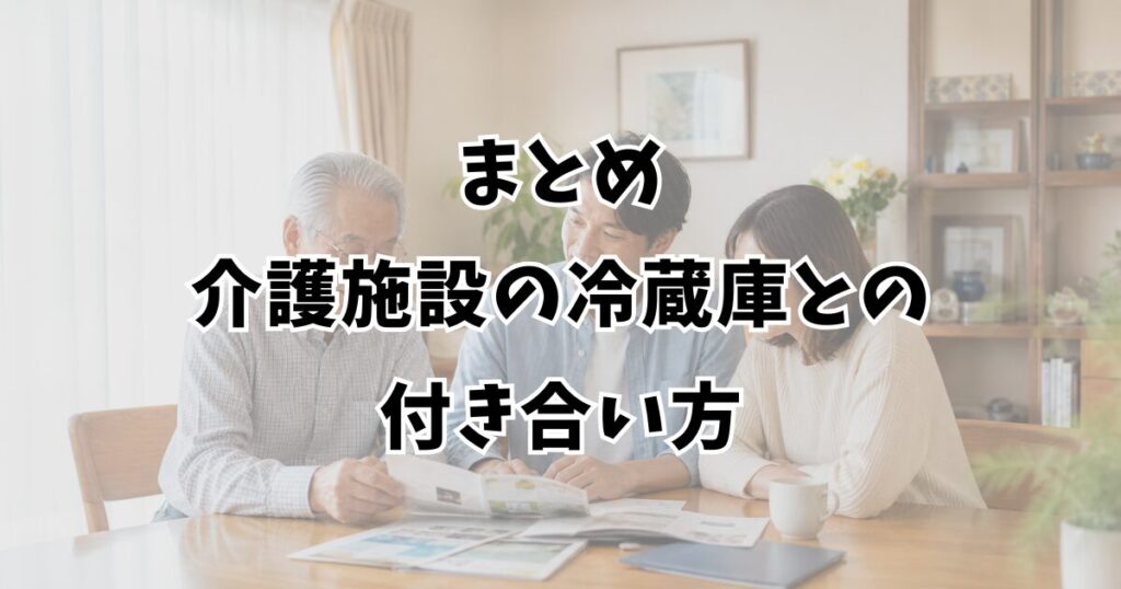 まとめ：介護施設の冷蔵庫との付き合い方
