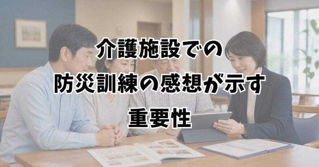 介護施設での防災訓練の感想が示す重要性