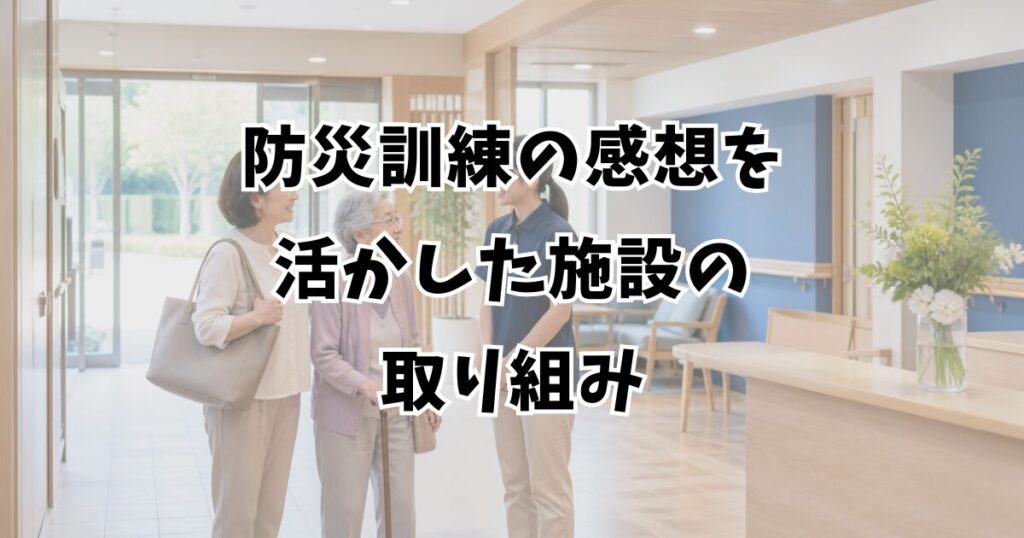 防災訓練の感想を活かした施設の取り組み