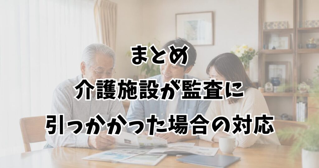 まとめ：介護施設が監査に引っかかった場合の対応