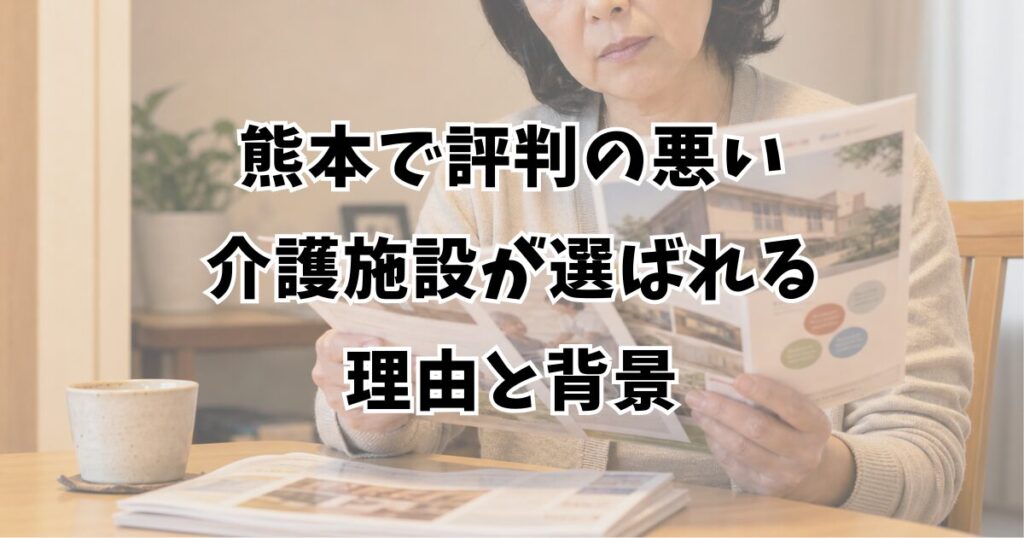 熊本で評判の悪い介護施設が選ばれる理由と背景