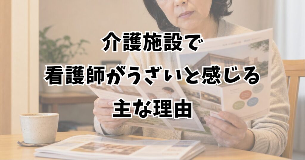 介護施設で看護師がうざいと感じる主な理由
